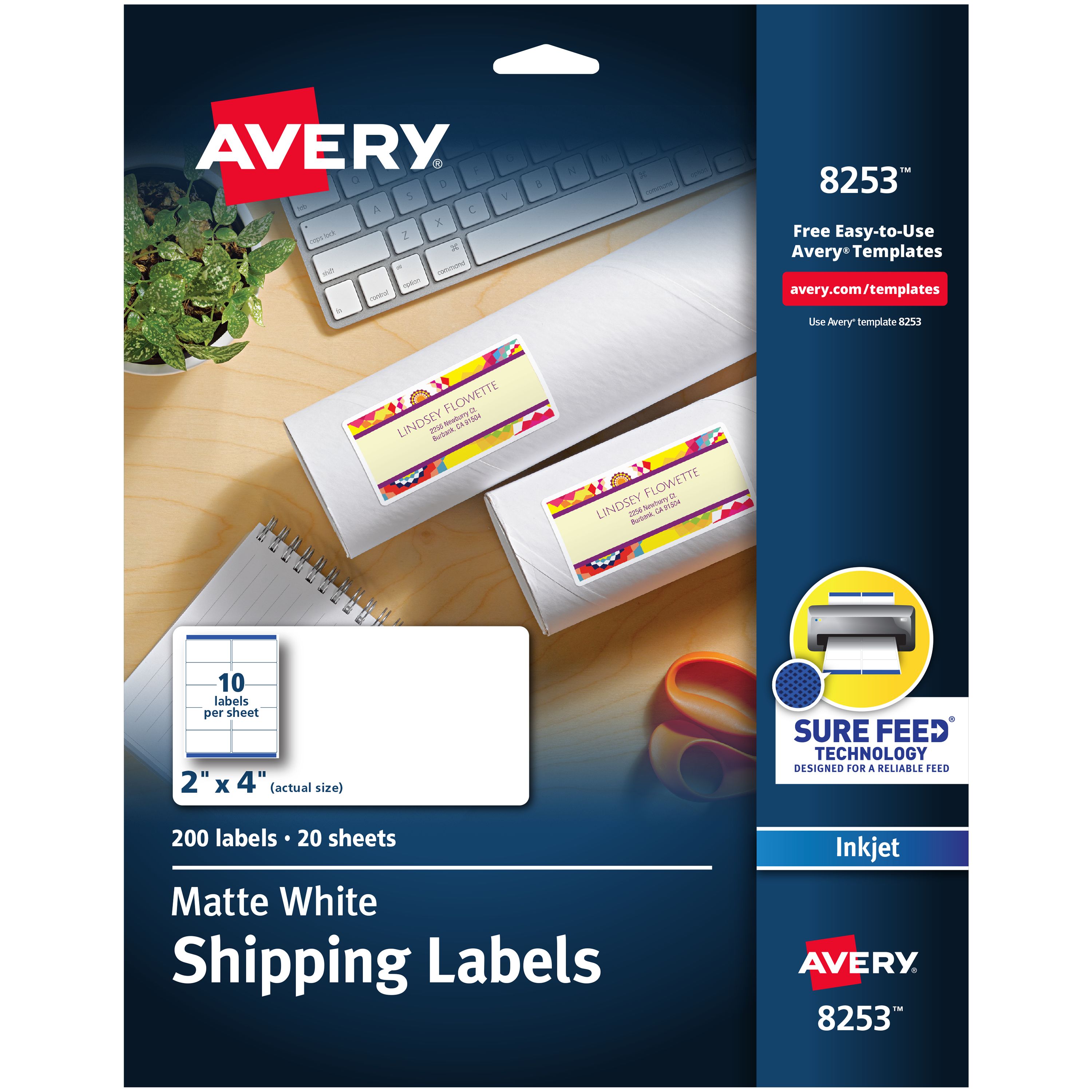 Color printing labels with sure feed 8253 avery avery